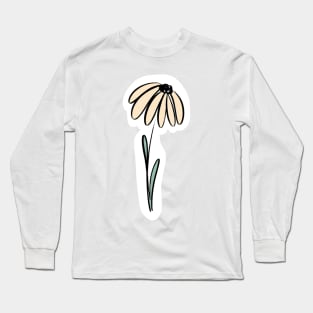 line art flower--cream Long Sleeve T-Shirt